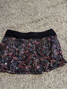 lululemon athletica Black Multicolor Print Active Skirt